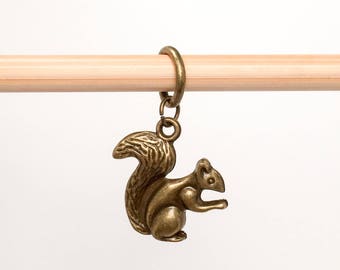 Stitch Markers, Squirrel Stitch Markers, Knit Stitch Marker, Stitch Marker Set, Charm Stitch Markers