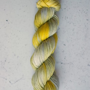 Man in the Yellow Hat, Yarn, Merino Yarn, Hand Dyed Yarn, Superwash Merino Wool, Superwash Yarn, Yellow Yarn, DK Weight Yarn, Merino Wool