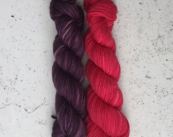Hand Dyed Yarn, Knitting Yarn, Superwash Merino Wool, 100g/231 yards