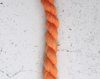 Tangerine, Mini Sock Yarn, Sock Yarn Mini Skein, 80 yards sock yarn, Mini Skein