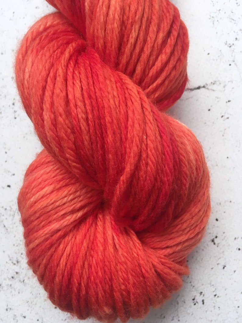 Orange, Softy Bulky, Knitting Yarn, 100 Superwash Merino Wool, 100g