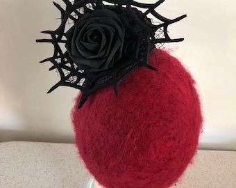 Spider web and roses fascinator