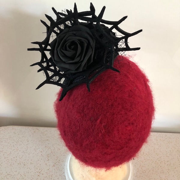 Spider web and roses fascinator