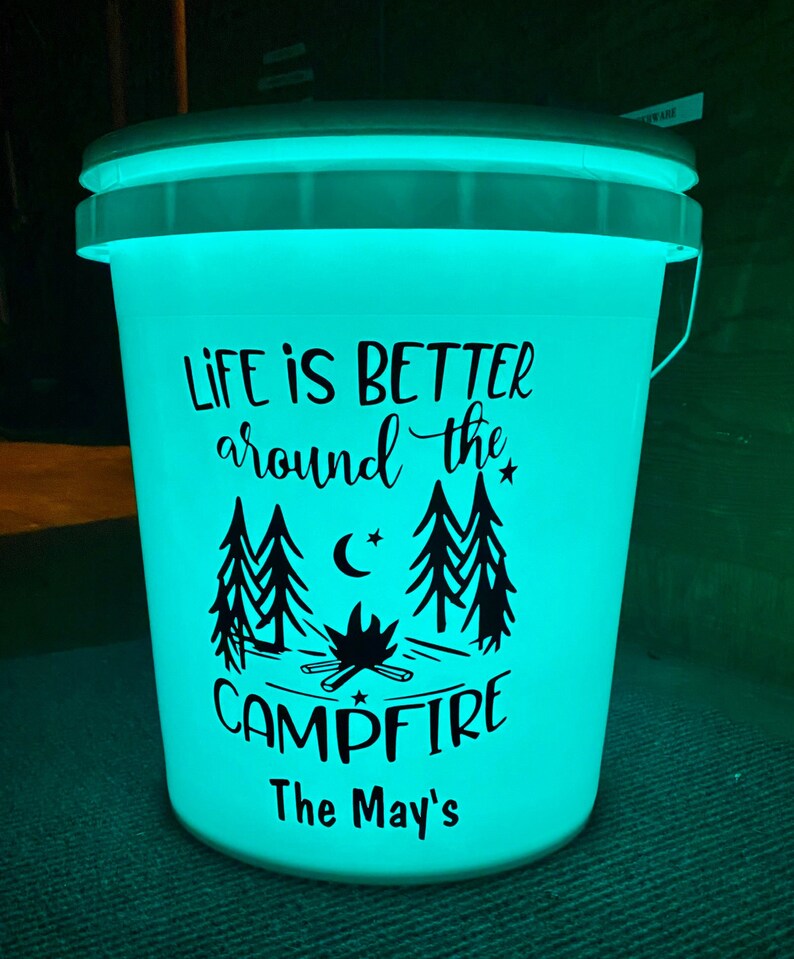 Camping Bucket KIT / Custom decal with led light and remote/ Etsy