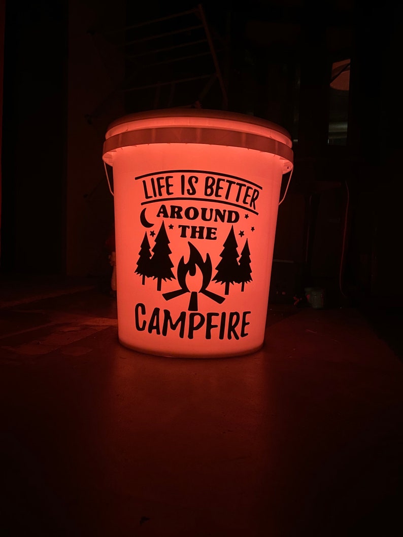 Camping Bucket KIT / Custom decal with led light and remote/ Etsy