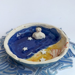 Ciotola decorativa in ceramica con Bellezza al bagno- ciot/bel 2