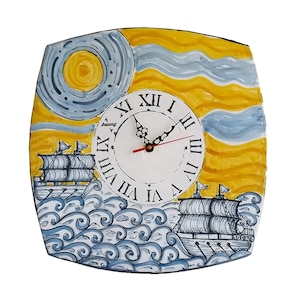 Orologio da parete ORqua/02  - decoro arcaico con navi