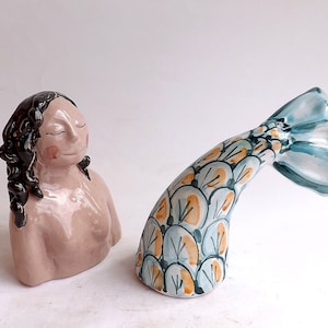 Handmade ceramic mermaid -Sirena decorativa in ceramica- Mermaid /07 Scultura decorativa
