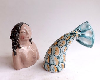 Handmade ceramic mermaid -Sirena decorativa in ceramica- Mermaid /07 Scultura decorativa