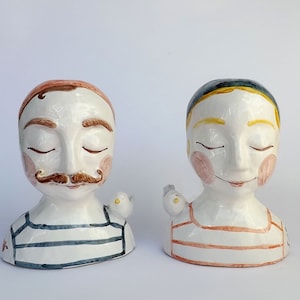 figurina in ceramica serie  &quot;Les Parisiens&quot; -uomo/donna