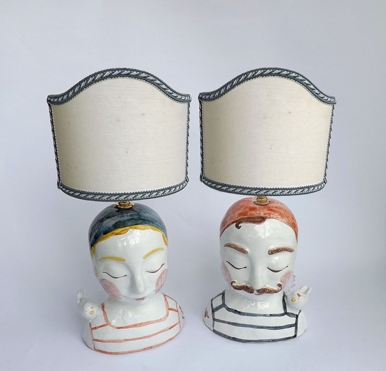 Lampada in ceramica serie Les Parisiens uomo/donna coppia