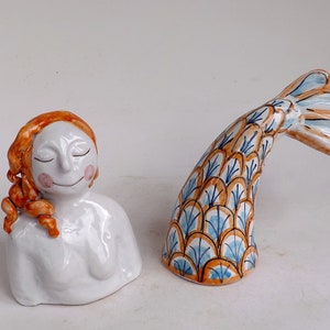 Handmade ceramic mermaid -Sirena decorativa in ceramica- Mermaid /06 Scultura decorativa