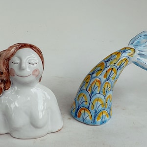 Handmade ceramic mermaid -Sirena decorativa in ceramica- Mermaid /05 Scultura decorativa