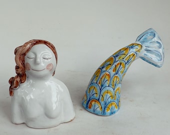 Handmade ceramic mermaid -Sirena decorativa in ceramica- Mermaid /05 Scultura decorativa