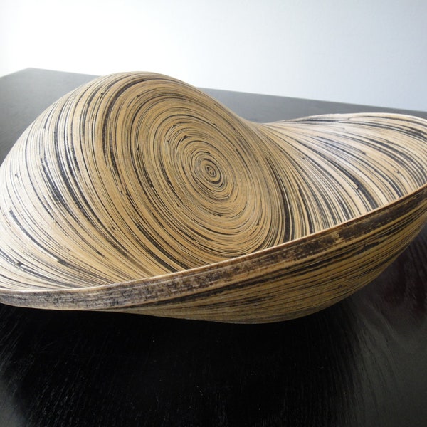 SALE Modern handcrafted wooden Twisted Snail Bowl - center piece, art, fruit bowl - Large