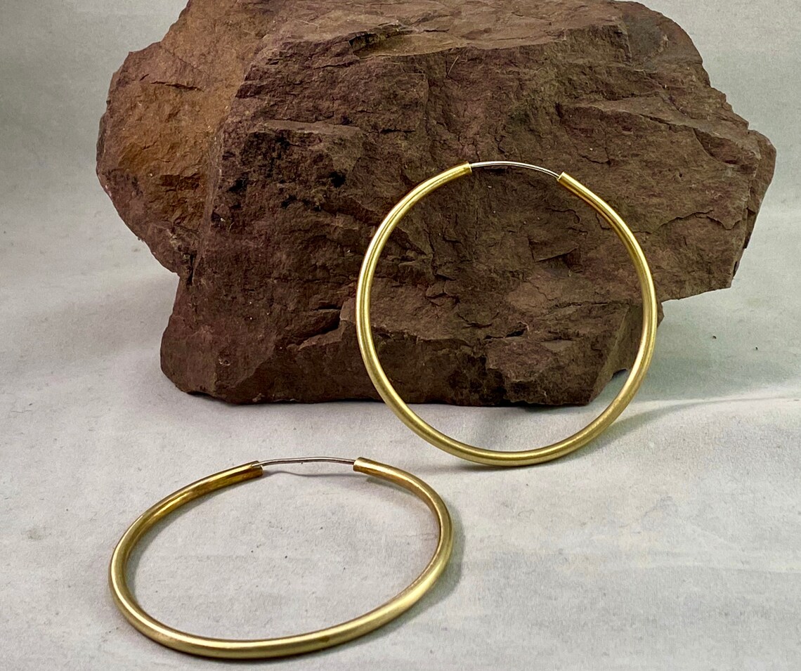 Brass Hoops Etsy