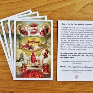 Prière pour les pauvres du purgatoire, dévotion des pauvres, courtes prières catholiques pour tous les jours, paquet de 10, 25, 50 ou 100