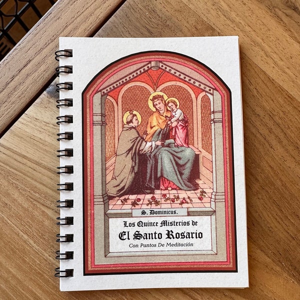 Los 15 Misterios de El Santo Rosario/Spanish Catholic POCKET-SIZE Rosary Meditation Book featuring 15 decades with meditations for each bead