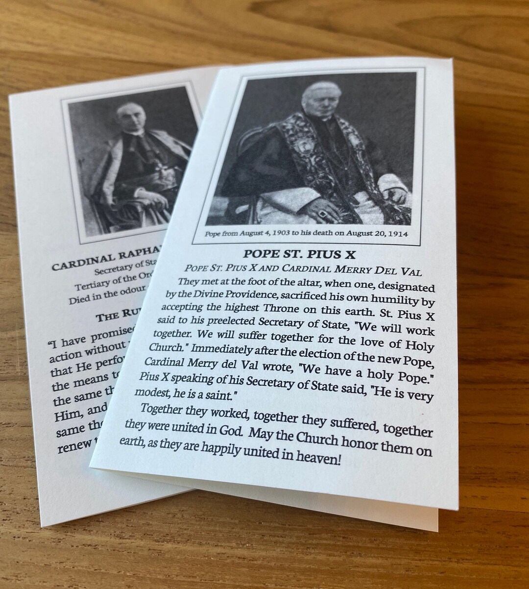 Litany of Humility Prayer Holy Card With Pope St. Pius X and Cardinal ...