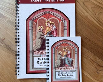 Rosary Meditation Book in 2 Sizes: Traditional Catholic 15 Decades