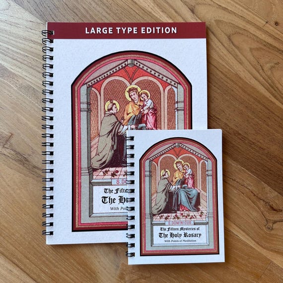 Rosary Meditation Book in 2 Sizes: Traditional Catholic 15 Decades