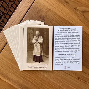 Immaginetta di preghiera di San Giovanni Maria Vianney, Curato d'Ars, cattolica, confezione da 10, 25, 50 o 100