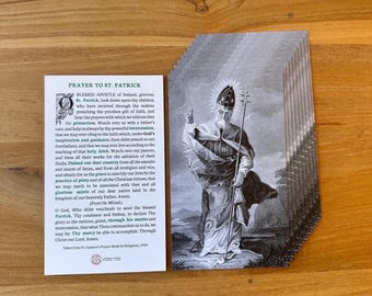 St. Patrick Holy Card – Catholic Prayer for Intercession and Protection