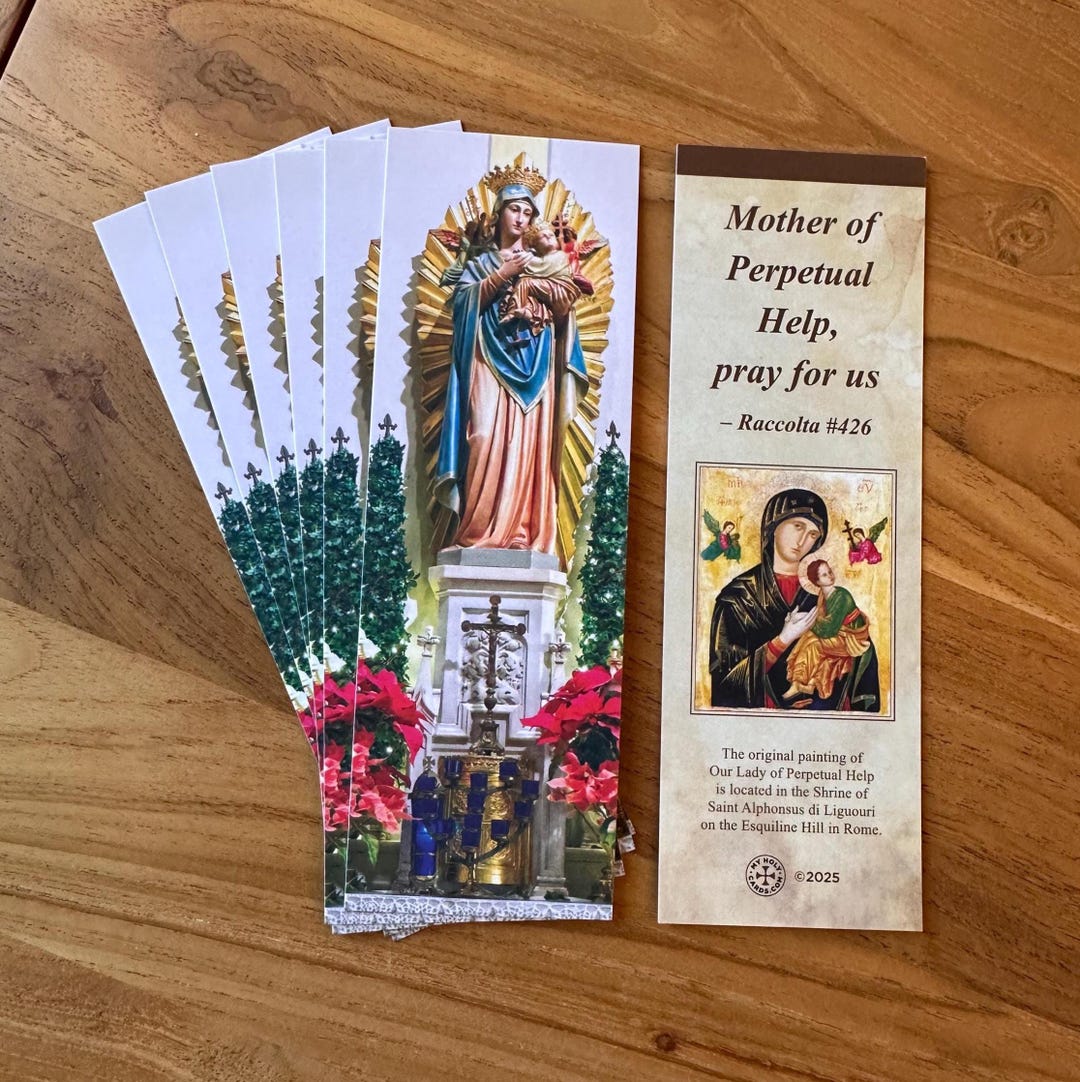 Our Lady of Perpetual Help Prayer Card Bookmark: Catholic Devotion ...