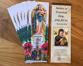 Our Lady of Perpetual Help Prayer Card Bookmark: Catholic Devotion, Suede Finish