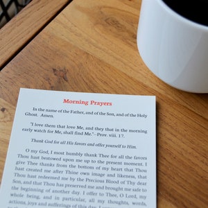 Jeu de cartes sacrées prières du matin et du soir, prières catholiques traditionnelles pour tous les jours, cartes de taille géante, paquet de 10, 25, 50 ou 100