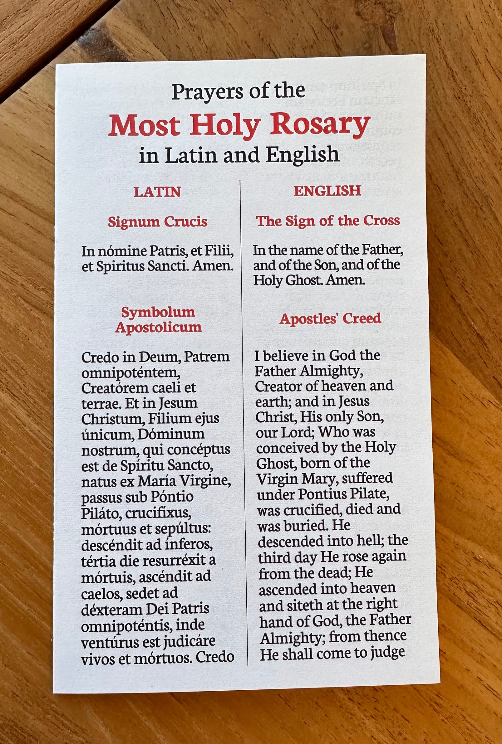 Praying Rosary In Latin
