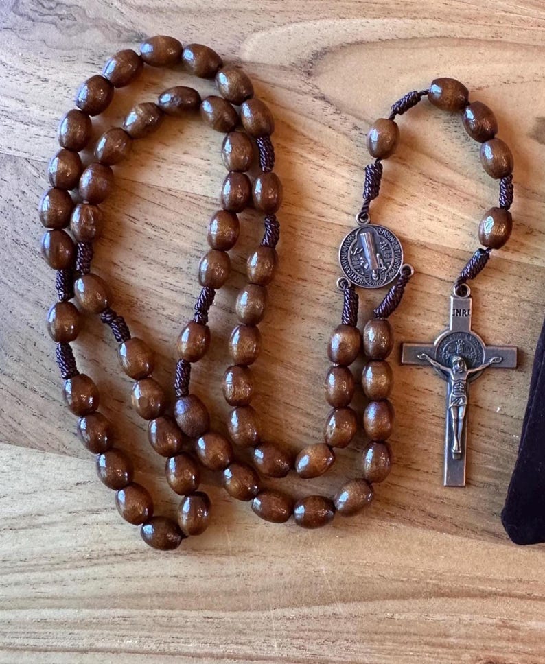 St. Benedict Rosary Set with Meditation Book 15 Mysteries of the Rosary image 3