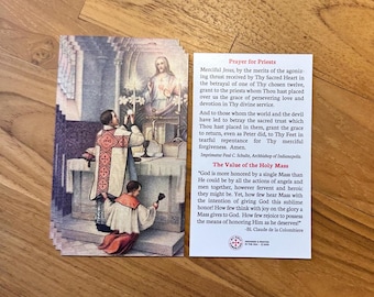 Prayer for Priests Holy Card: Pack of 5/10/25/50/100, Catholic Prayer