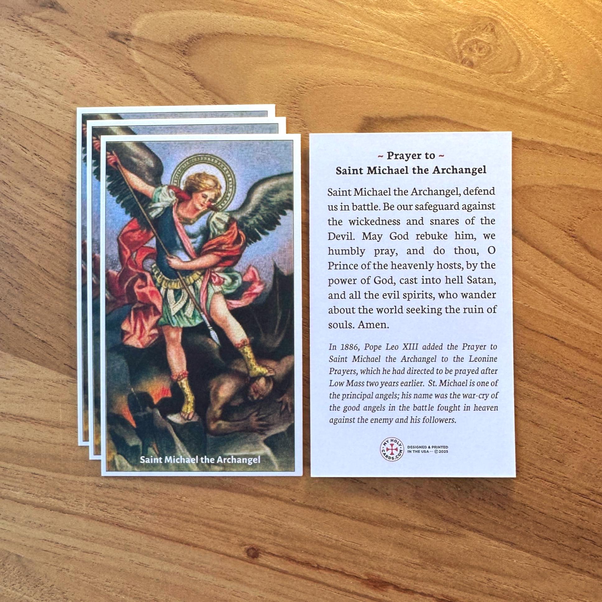 St Michael Archangel Holy Card: Catholic Prayer for Protection - Etsy