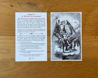 St Michael Archangel Holy Card: Catholic Prayer (Package of 5/10/25/50/100)