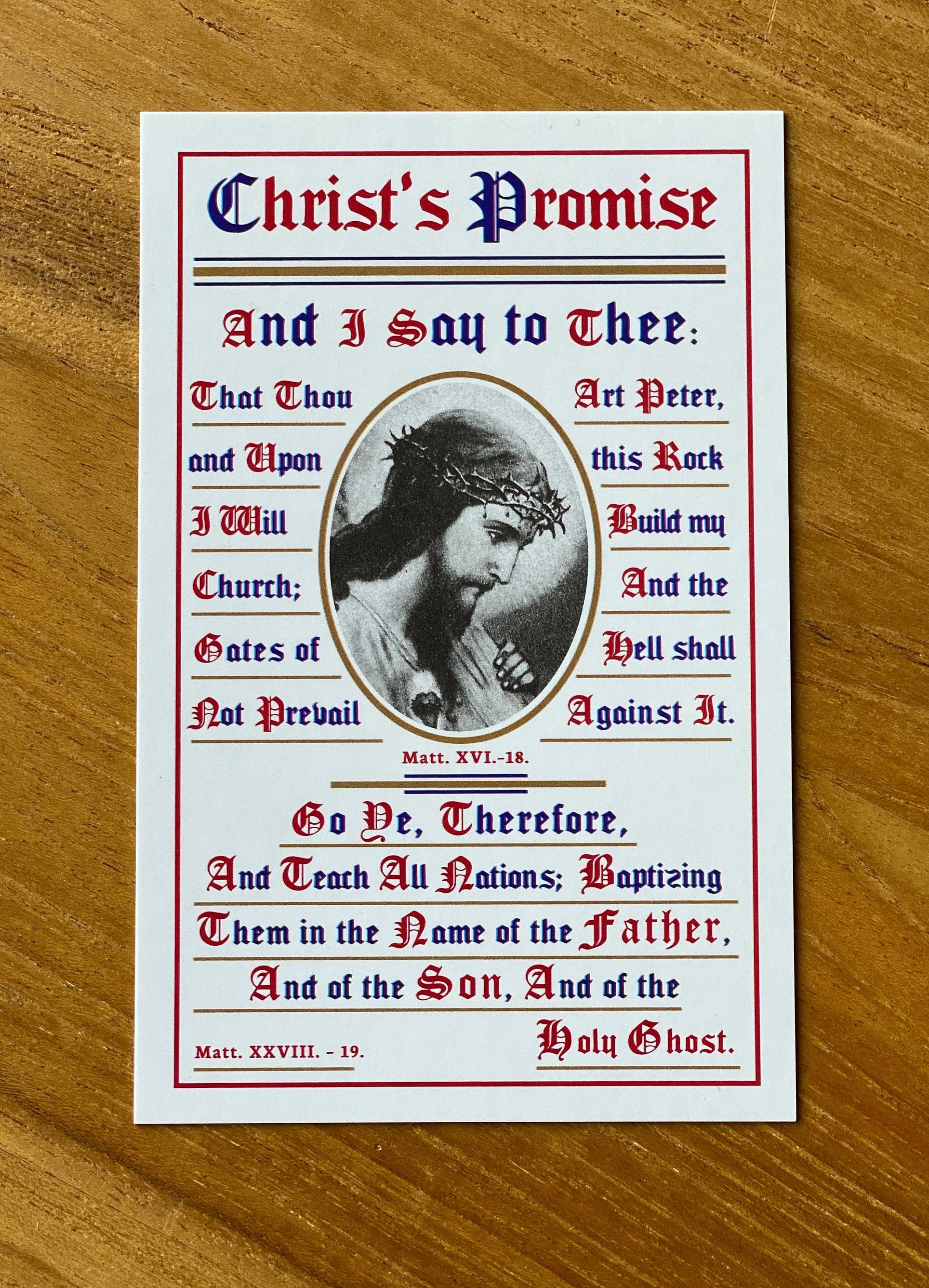 Vintage Christ's Promise Holy Card: 19th Century Bible Verse Note Cards ...
