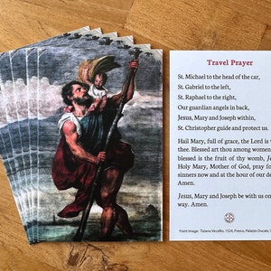 Carte sainte catholique prière de voyage Saint-Christophe, paquet de 10, 25, 50, 100