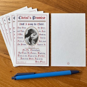Carte sainte de prière de la promesse du Christ (inspirée de la Bible du XIXe siècle) Carte vierge au dos pour l'écriture, paquet de 10, 25, 50, 100