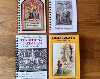 Traditional Catholic Prayer Book Bundle: Rosary, Mass, Way of the Cross, Immaculata