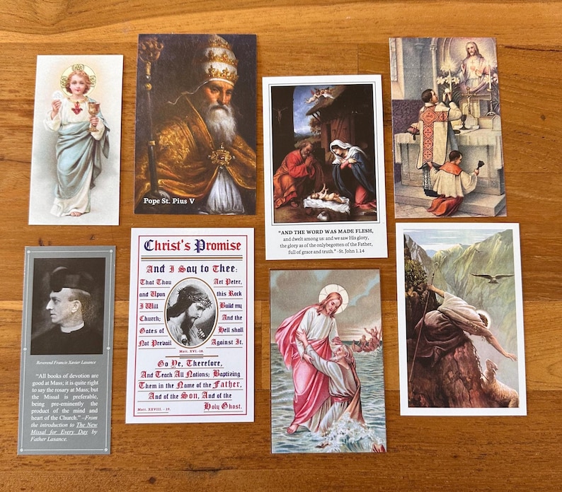 Catholic Holy Card Bundle: Prayers, Saints, and Sacred Images, 45 Cards ...