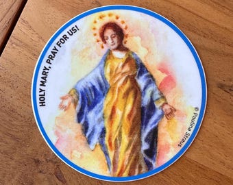 Holy Mary Vinyl Decal: Catholic Religious Sticker