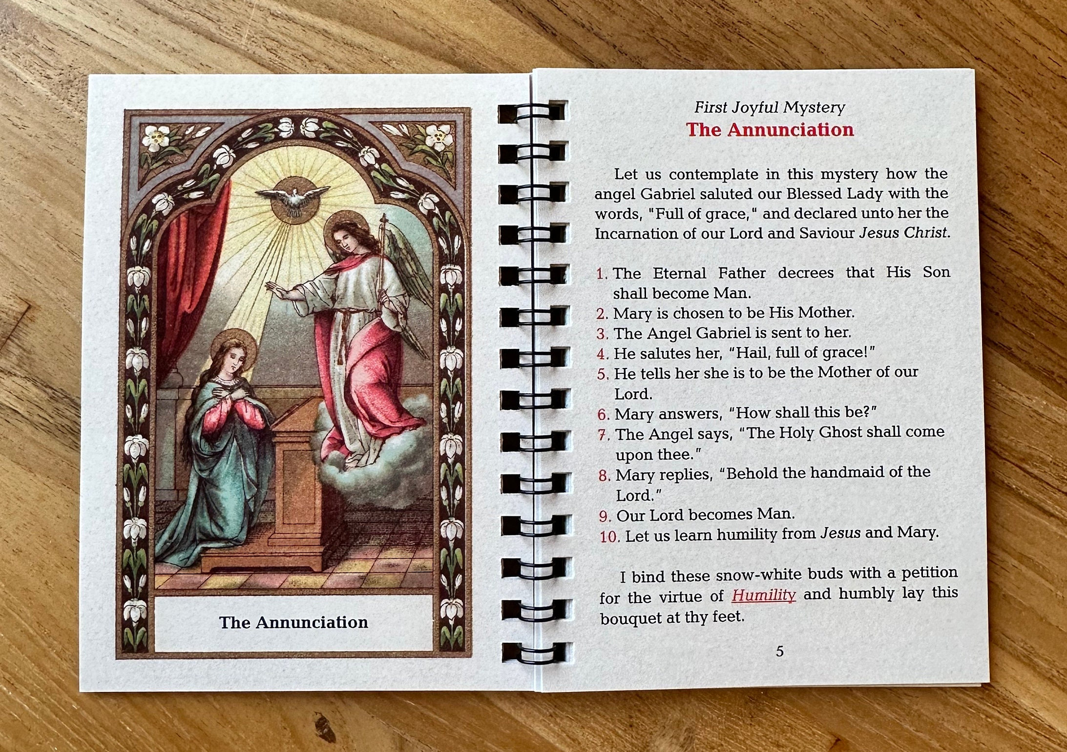ORIGINAL!  POCKET-SIZE Rosary Meditation Book featuring 15 decades with meditations for each bead, Traditional Catholic, Latin Mass, Fatima