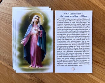 Act of Consecration to the Immaculate Heart of Mary Prayer Card (3x5 in)
