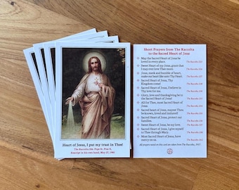 Sacred Heart of Jesus Holy Card: Catholic Prayers