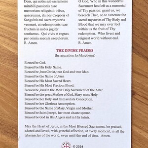 Benediction of the Blessed Sacrament Jumbo Holy Card: Latin & English ...