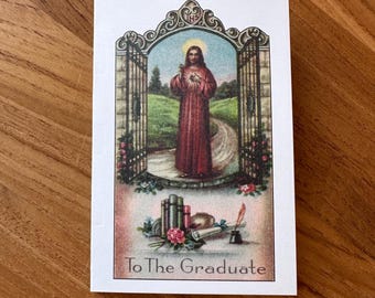 Catholic Graduation Mini Folded Holy Cards, Pack of 10 with Envelopes