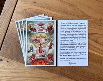 Prayer for Souls in Purgatory Holy Card: Catholic Art Prints