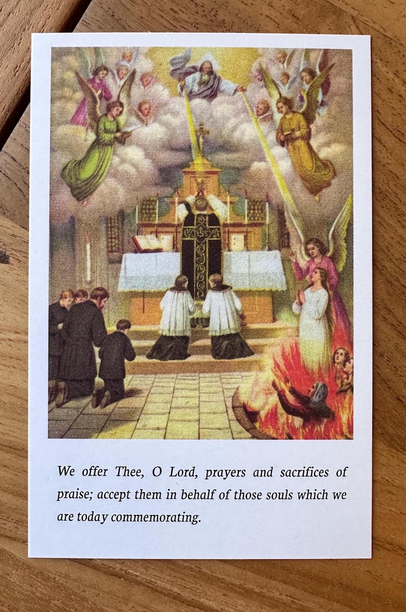 St. Gertrude Holy Card: Catholic Prayers for Poor Souls in Purgatory - Etsy