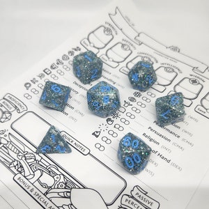 More. 7-piece Resin Dice Set