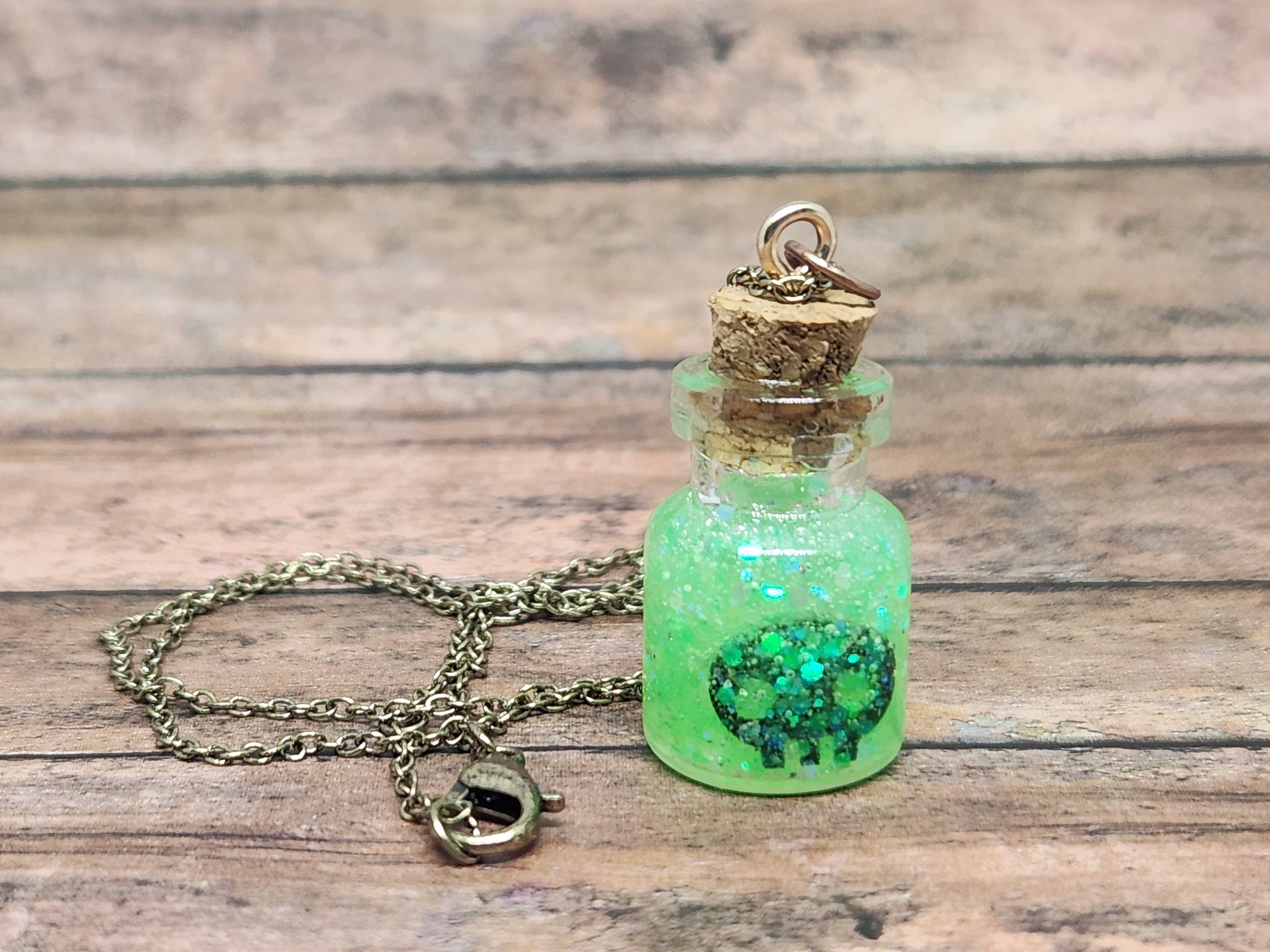 Zombie Virus Glass Bottle Necklace - Walking Dead Potion Goth Vial Charm |  eBay